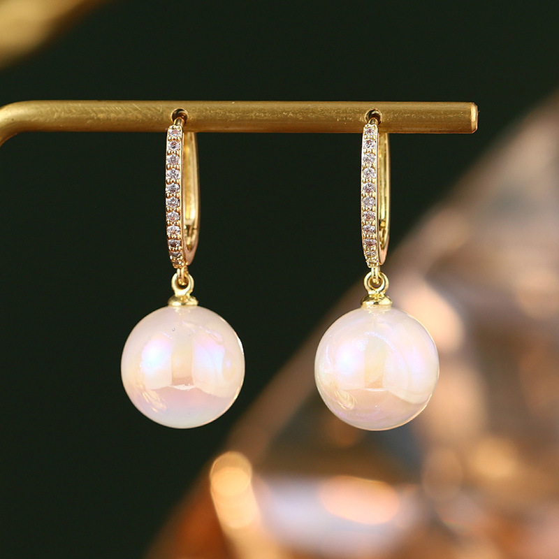 S925银针天然珍珠锆石耳钉花朵流苏多层耳环高级耳饰批发抖音爆款详情33