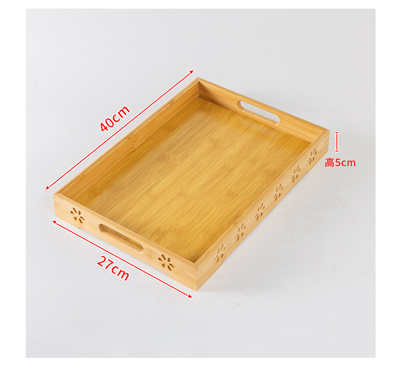 新款竹制雕花托盘简约设计家用酒店厨房中式实木托盘中式茶具茶盘详情8