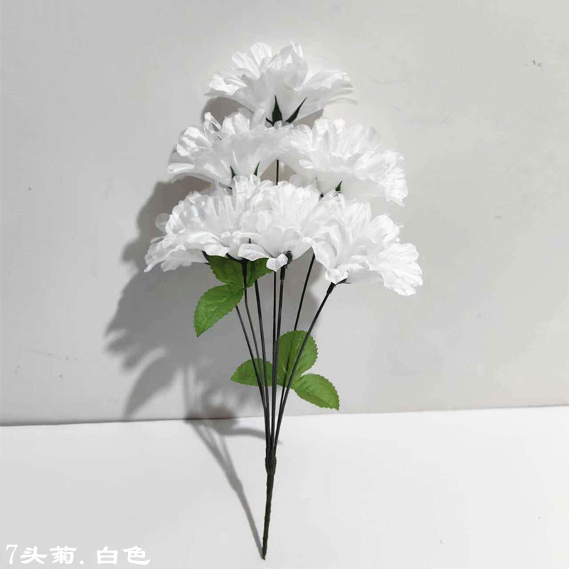 清明节仿真菊花花束祭坟扫墓用品花摆放假花 上坟思念菊批发详情6