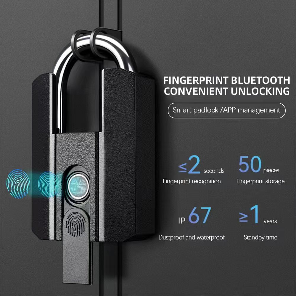 Crossover especial huella digital inteligente candado toon bluetooth cerradura de seguridad para el hogar viga puerta del patio gabinete del dormitorio cerradura electrónica cabeza pic 1