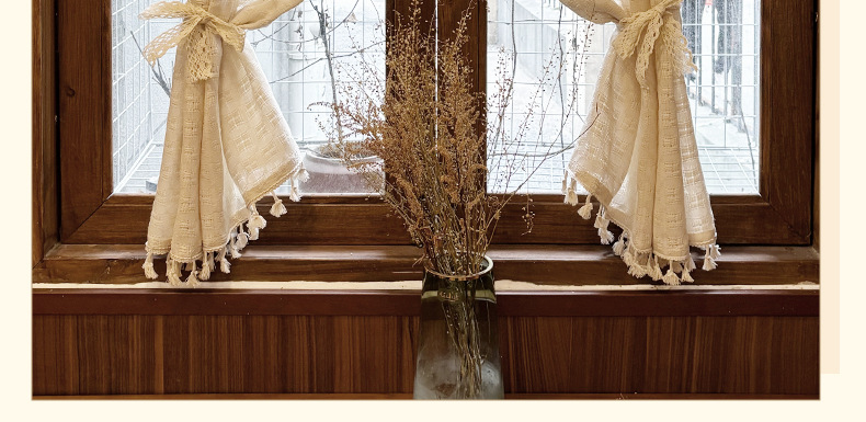 法式纱帘飘窗窗帘小窗户短款半帘遮挡咖啡厅厨房隔断门帘柜子遮丑详情17