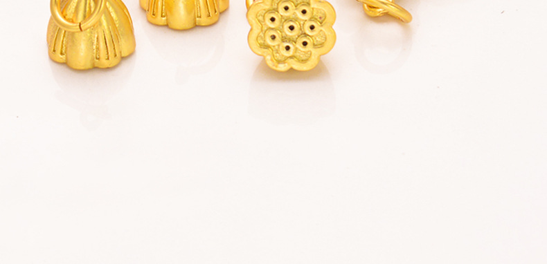 强保色沙金配件diy饰品古法金两世欢莲蓬吊坠手链手绳手串挂件详情6