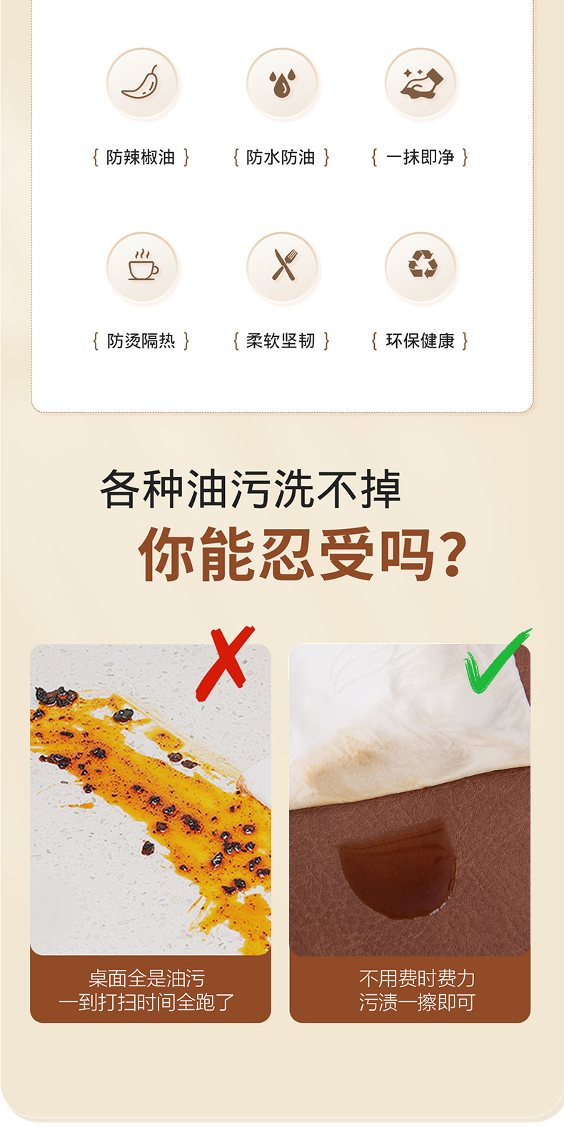 北欧ins风餐垫皮革桌垫防烫垫餐桌隔热垫碗垫高级感餐盘垫茶杯垫详情4