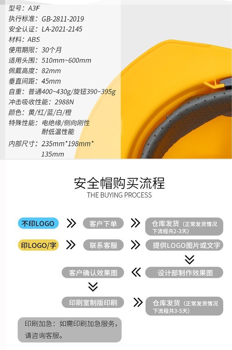 建筑施工透气加厚塑料安全头盔安全防护绝缘防砸头盔干活安全帽详情6
