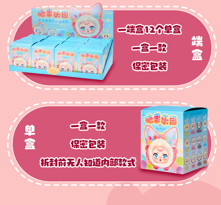 糖果乐园盲盒闪闪彩色镭射可爱毛绒桌面卧室摆件树脂工艺品批发详情9