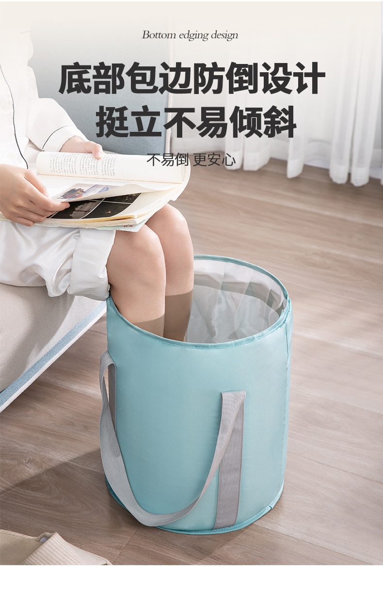 大容量带盖保温泡脚桶加厚珍珠棉防水水洗折叠旅行加强手提泡脚袋详情4