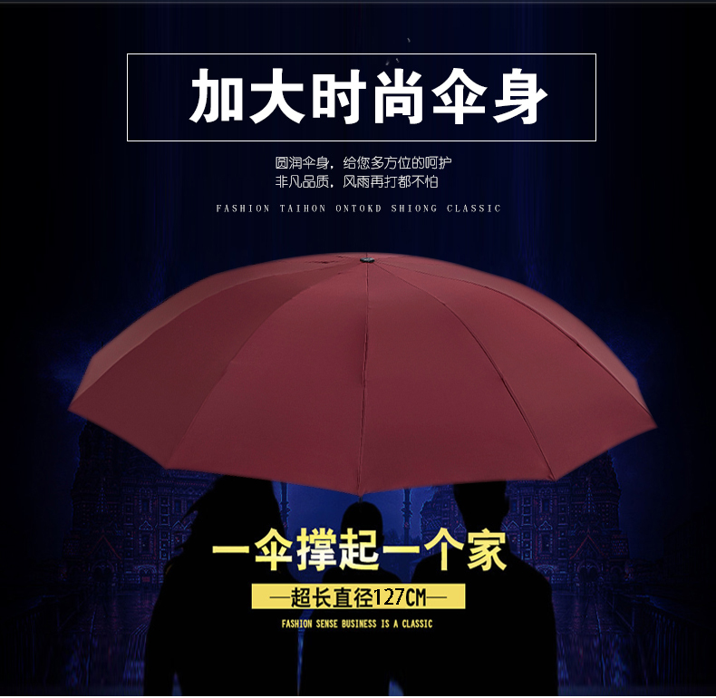 大号超大雨伞男女三人晴雨两用折叠学生双人黑胶防晒遮阳伞雷之新详情3