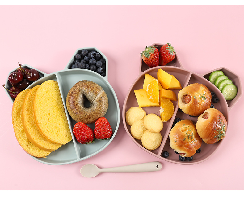 熊猫硅胶餐盘宝宝喂养餐具亚马逊儿童辅食碗防摔防滑隔热分格盘详情16