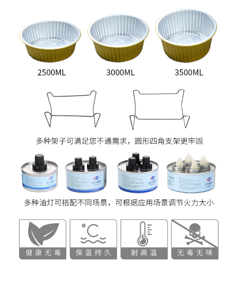 一次性铝箔加厚外卖专用打包盒餐盒带盖耐高温商用大号锡纸盒圆形详情14