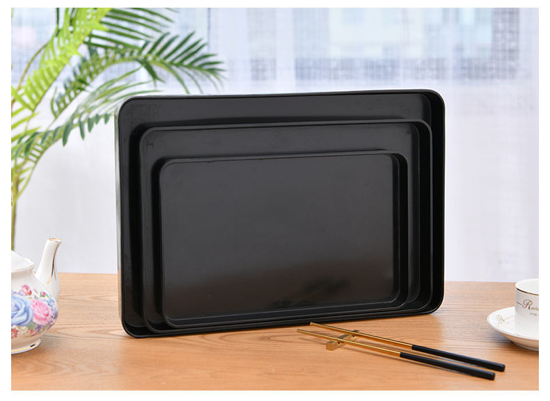 美耐皿密胺仿瓷餐具长方形纯色加厚托盘快餐盘茶盘蛋糕盘加工定制服务详情14