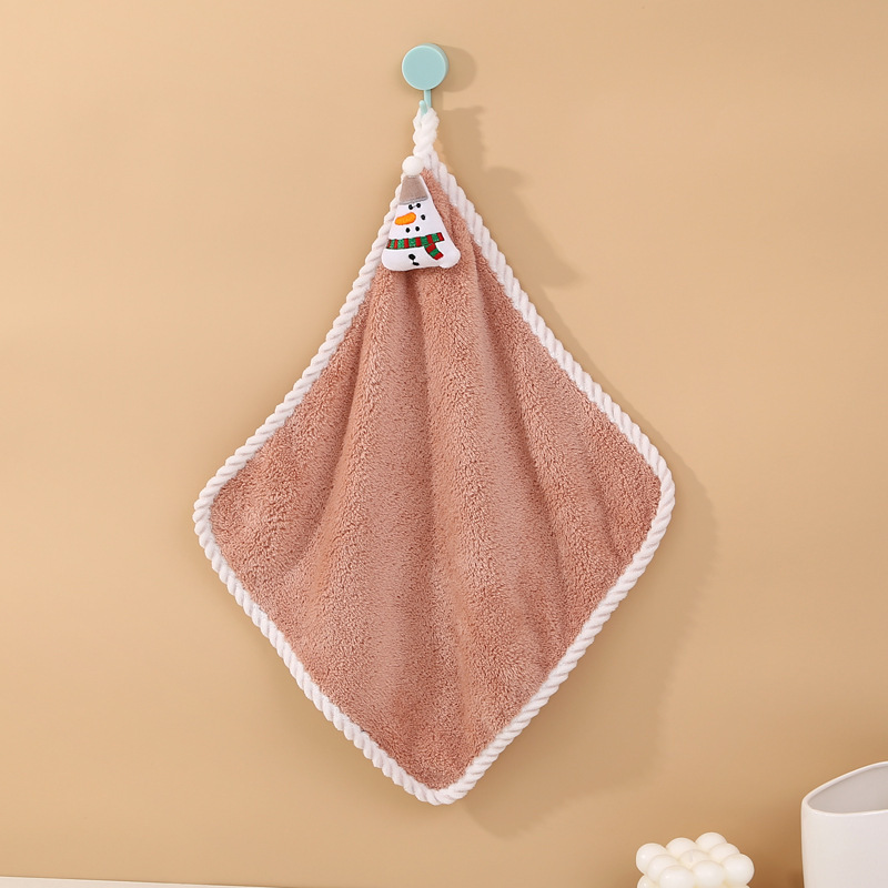【 Chi Jia 】 Coral Fleece fringed Christmas Series Hand towels, hanging towels, Kitchen and bathroom towels, hanging hand towels pic 5