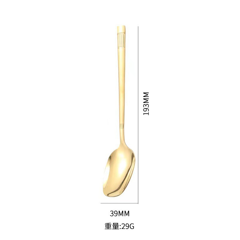 不锈钢勺子 家用高颜值长柄灯笼勺甜品勺雪糕勺 餐厅汤勺调羹批发详情5
