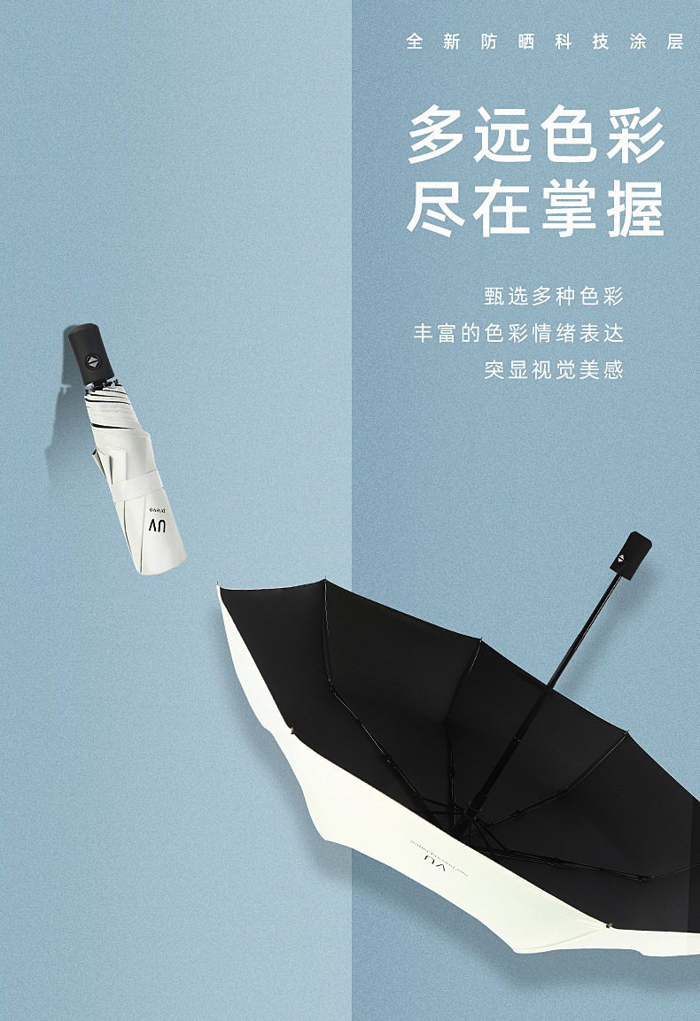 全自动雨伞男女折叠大号商务晴雨两用遮阳防晒太阳伞定制logo批发详情3