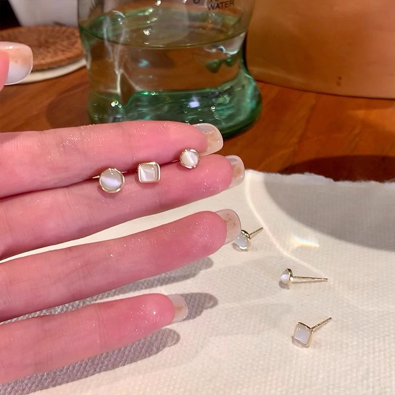 银针养耳洞猫眼石耳钉六件套睡觉免摘耳骨钉设计感小众耳饰配饰女详情21