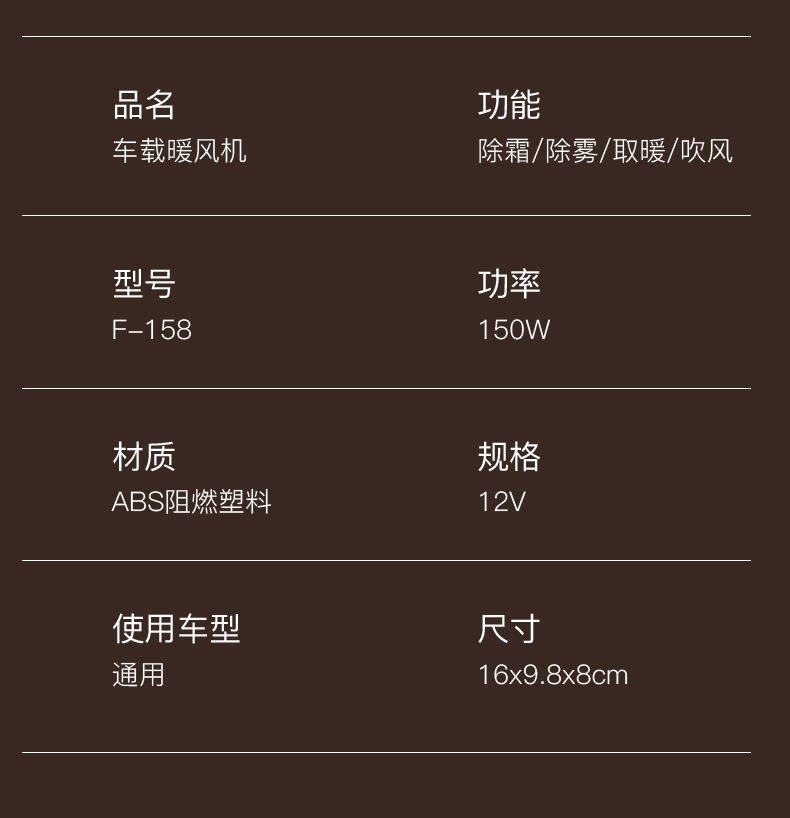车载暖风机汽车用取暖器便捷式加热器汽车除霜除雾器车内电暖器详情19