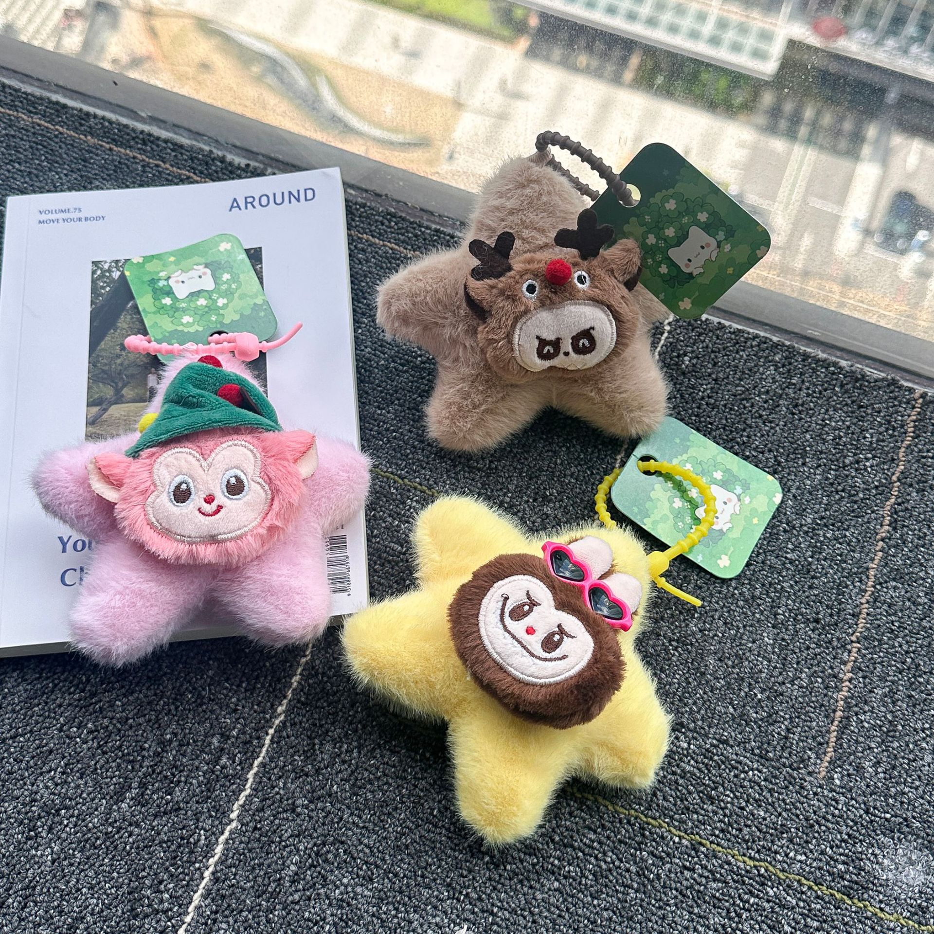 网红可爱萌星星精灵挂件毛绒玩具挂件小猴子包包挂饰钥匙扣玩偶详情6