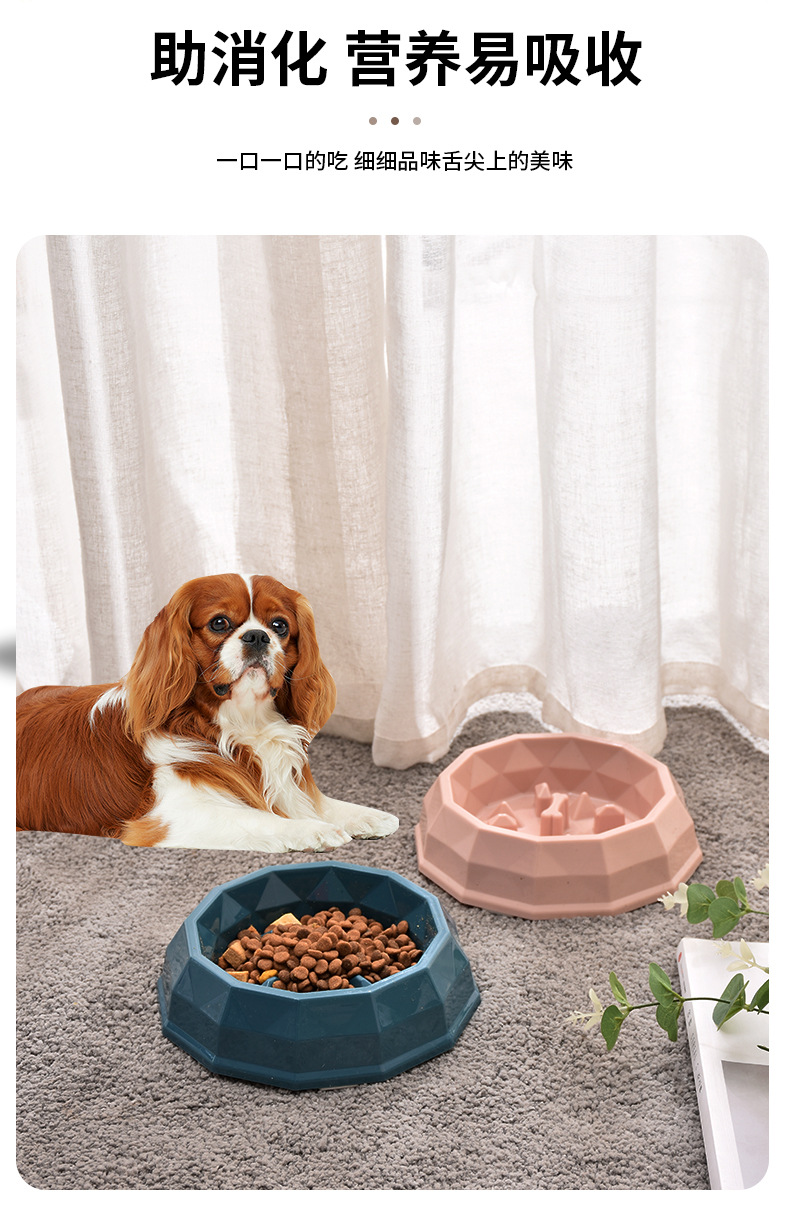 Rongka Pet Cross-border Pet Cat and Dog anti-choking and anti-vomiting slow Food Bowl, multi-color small and medium-sized dog feeder, Diamond bowl, slow food bowl pic 4
