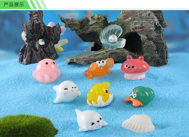 Micro-landscape ornaments, cute Marine animals: squid, killer whale, jellyfish, hermit crab, Marine animal resin accessories pic 37