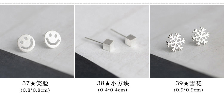 S925纯银韩国个性冷淡风小耳钉女简约创意气质学生百搭耳环耳饰品详情13