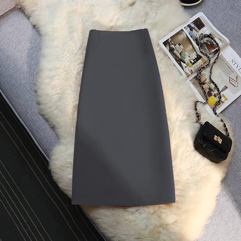 西装半身裙女中长款直筒裙垂坠感夏季2025小个子通勤风开叉包臀裙详情49