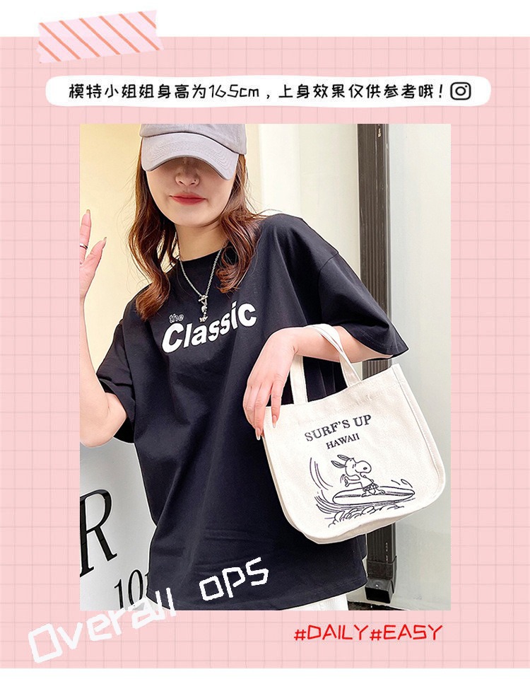 史比卡通帆布餐包加厚饭盒袋便当包防水手提保温袋学生大容量分隔详情1