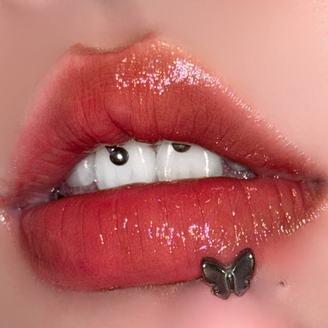 小天鹅蝴蝶内牙唇钉不锈钢个性鹿角耳骨钉欧美新款唇饰穿刺饰品详情4