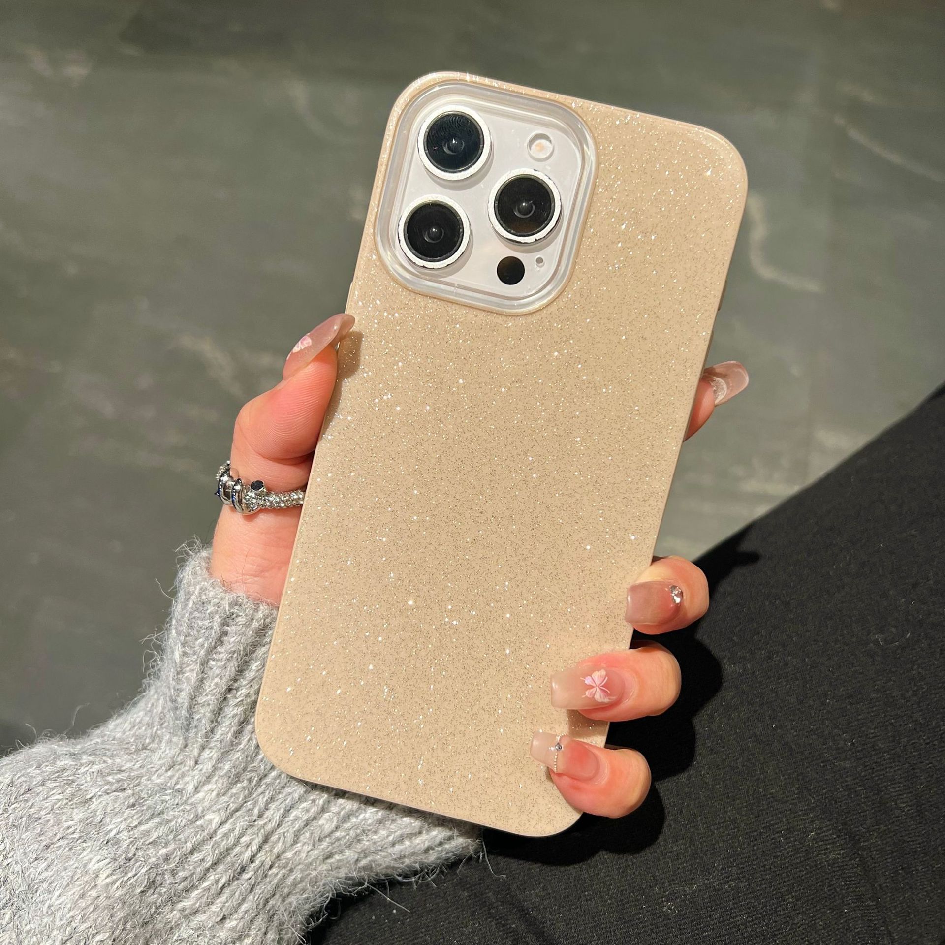 适用iphone16跨境新款散粉手机壳简约纯色高级苹果15手机保护套详情9