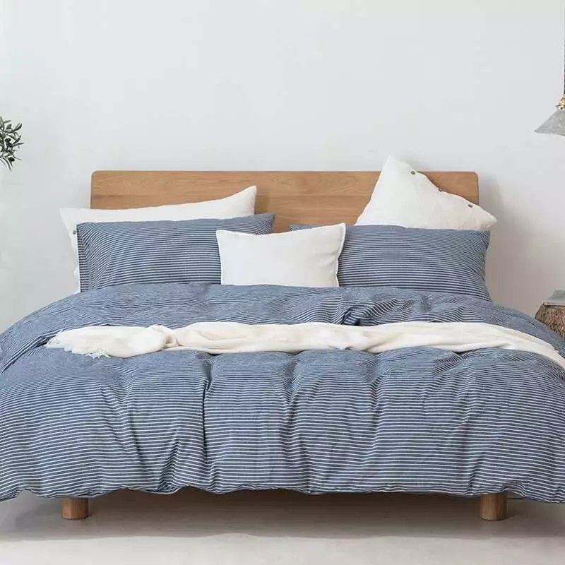 Muji pure cotton washed cotton four-piece set, Class a baby and mother grade bed sheets and duvet covers, all-cotton light luxury high-end bedding pic 39