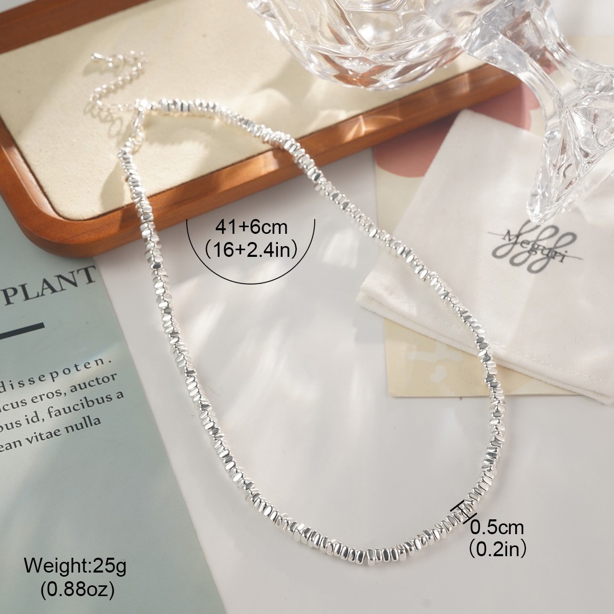 Summer fresh and delicate silver necklace, summer niche and versatile high-end collarbone chain, simple and individual beaded wholesale pic 29