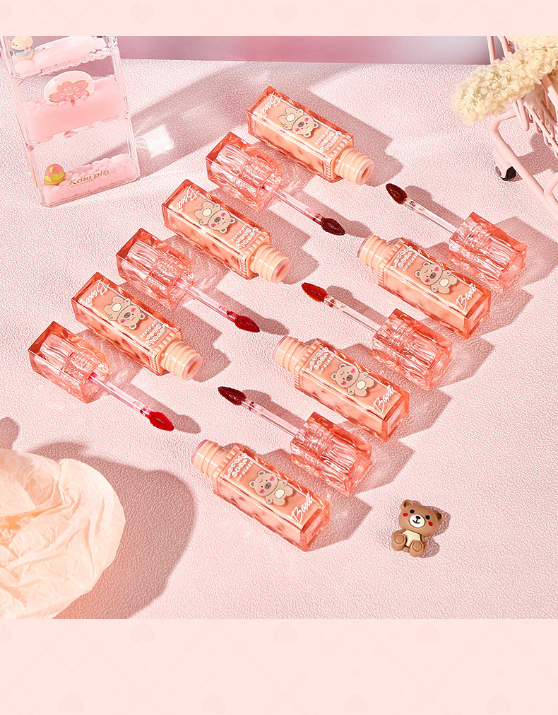 baxi Cute Baxi Milk Bear Soft Mist Lip Gloss is not easy to stick to the cup. Matte whitening lip gloss is an affordable daily lip gloss for girls pic 20