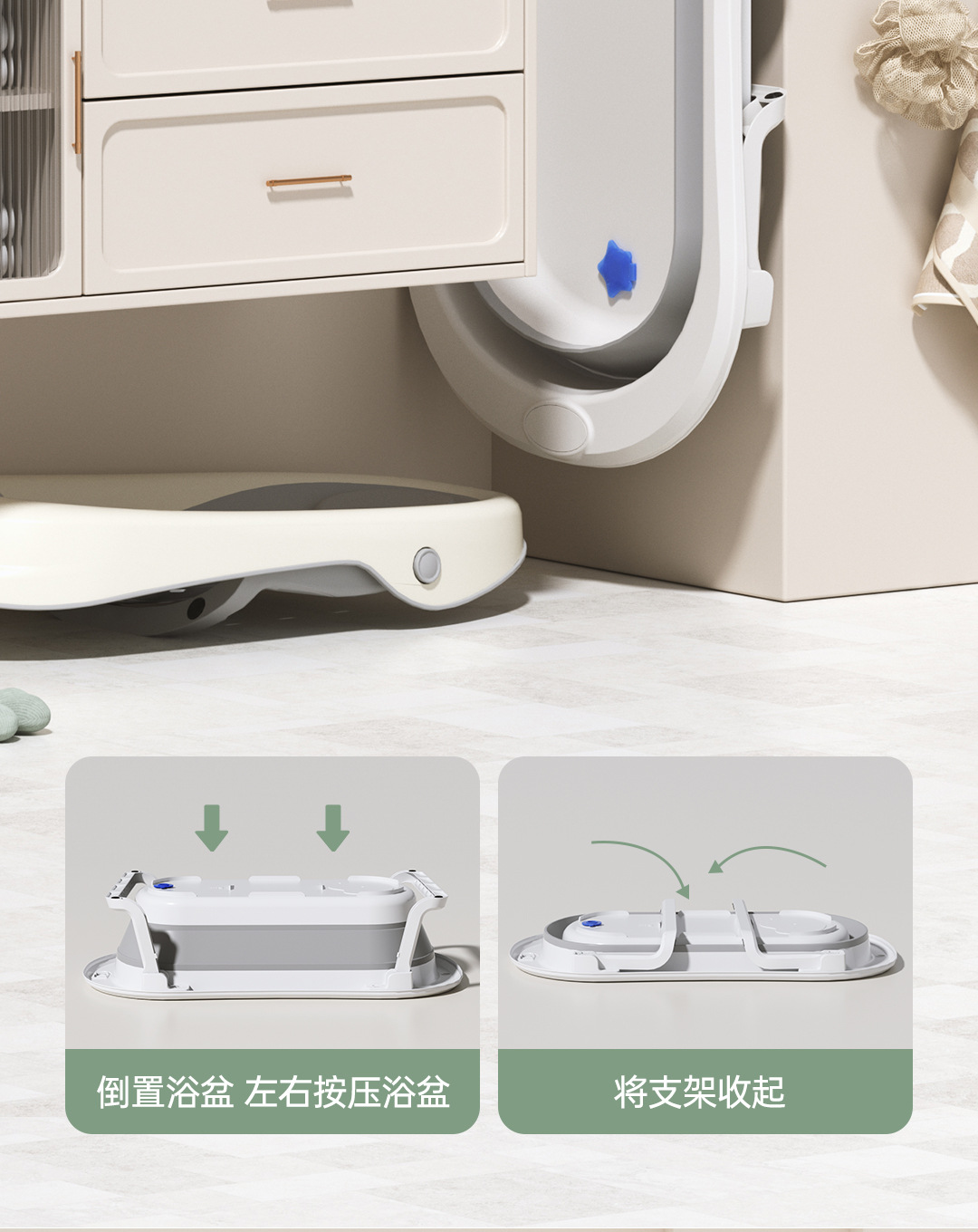 婴儿洗澡盆加厚可坐躺儿童浴盆家用大号可折叠感温婴儿洗澡盆宝宝详情10