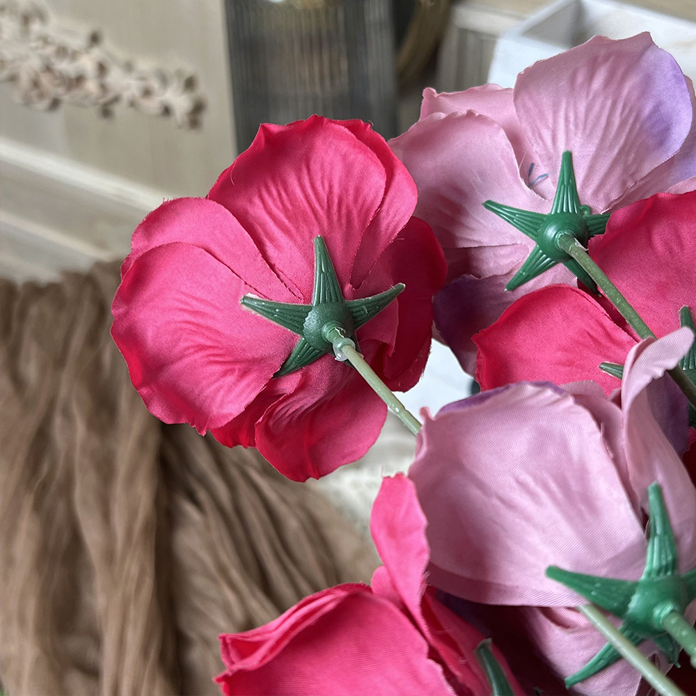 仿真钻石玫瑰假花人造花成品婚庆用花地排造景花高级感客厅插花束详情8