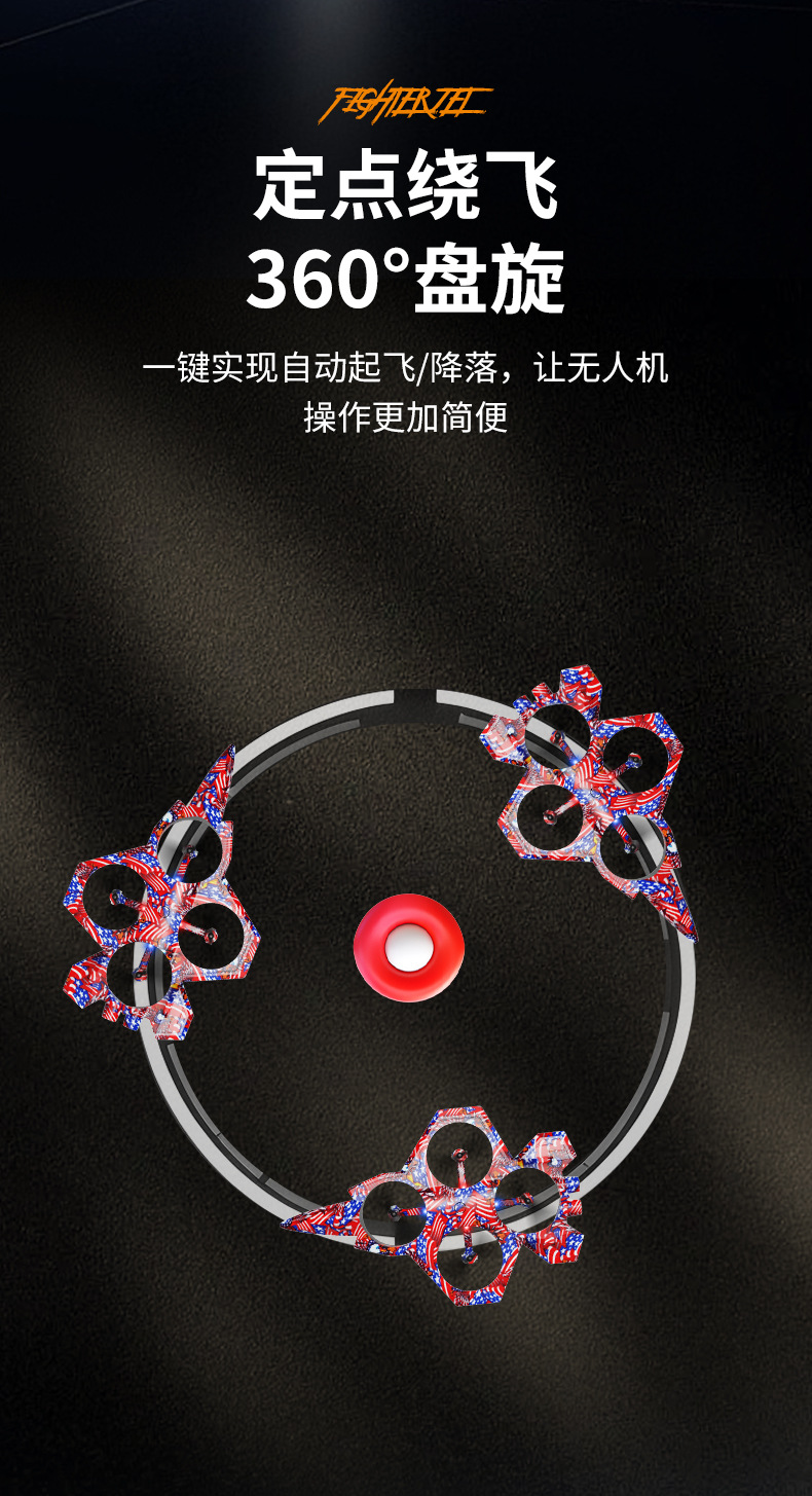 跨境战斗机四轴遥控飞机滑翔机定高翻滚悬停玩具无人机特技无人机详情6