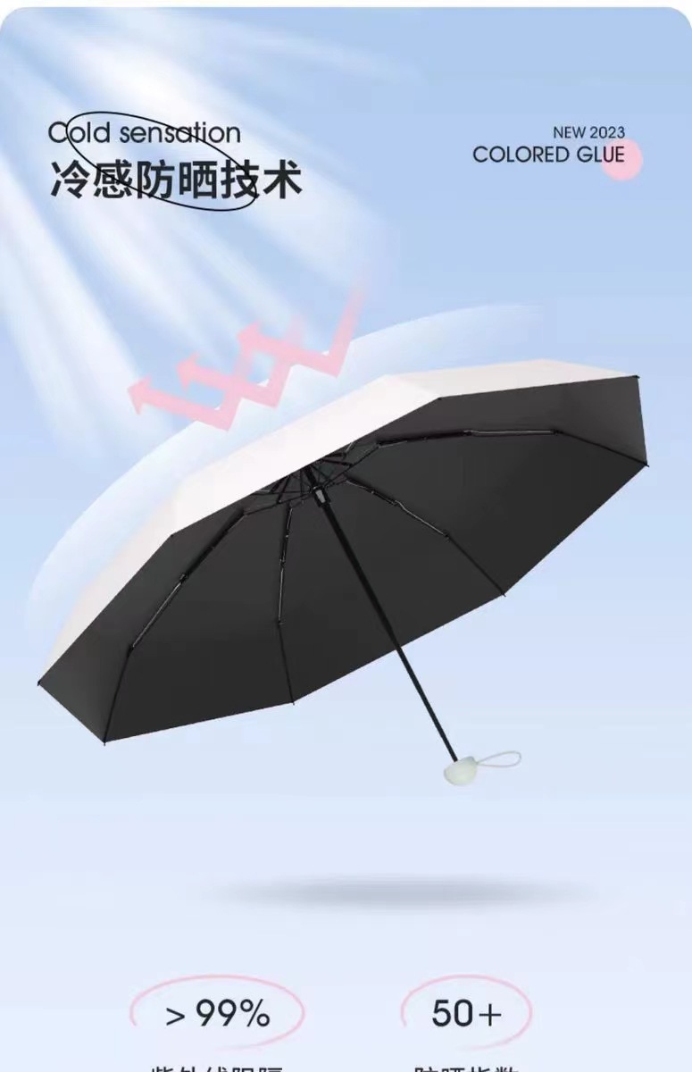 工厂新款五折伞渐变系胶囊伞太阳伞遮阳伞防紫外线小巧便携防晒伞详情13
