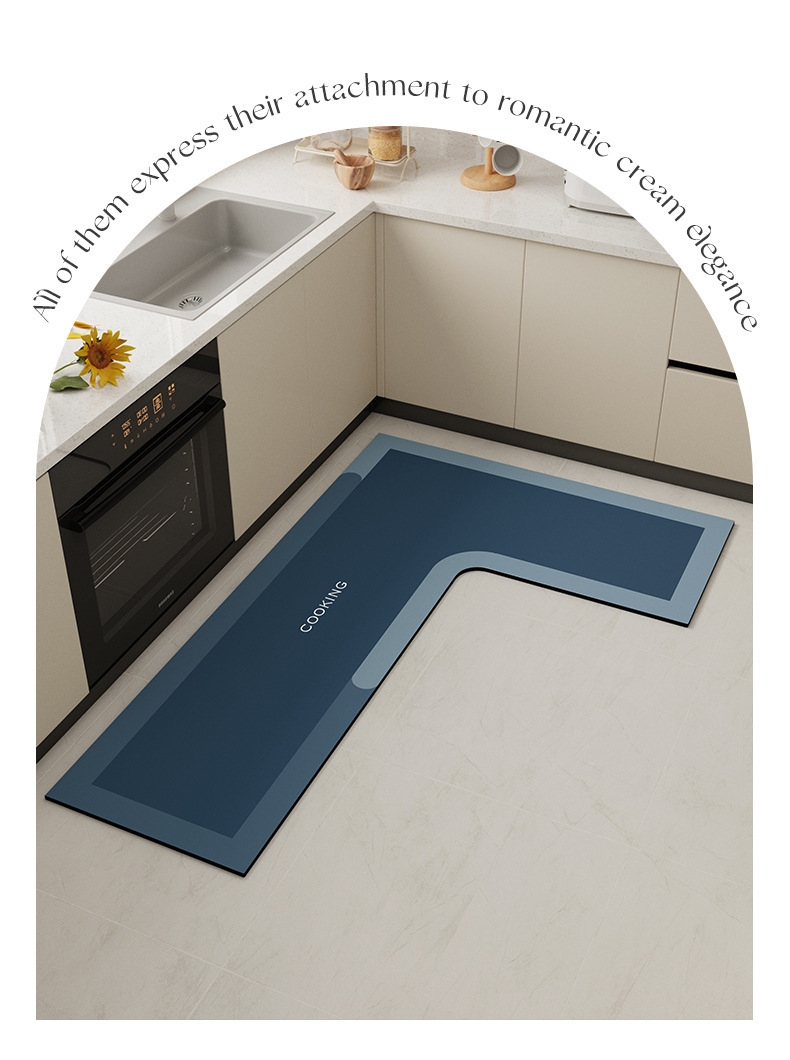 硅藻泥地垫现代简约L型厨房专用吸水脚垫家用耐磨耐脏易打理地垫详情12