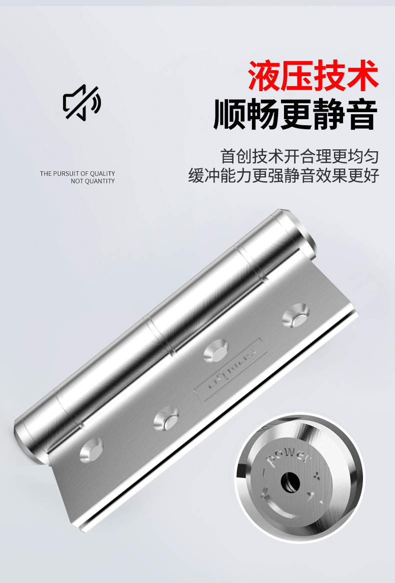 304隐形门合页带闭门器缓冲阻尼弹簧铰链自动闭门器隐形合页详情9