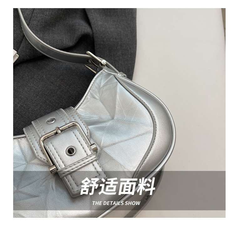 质感腋下女包新款时尚潮流单肩包简约休闲包手提包复古纯色斜挎包详情6