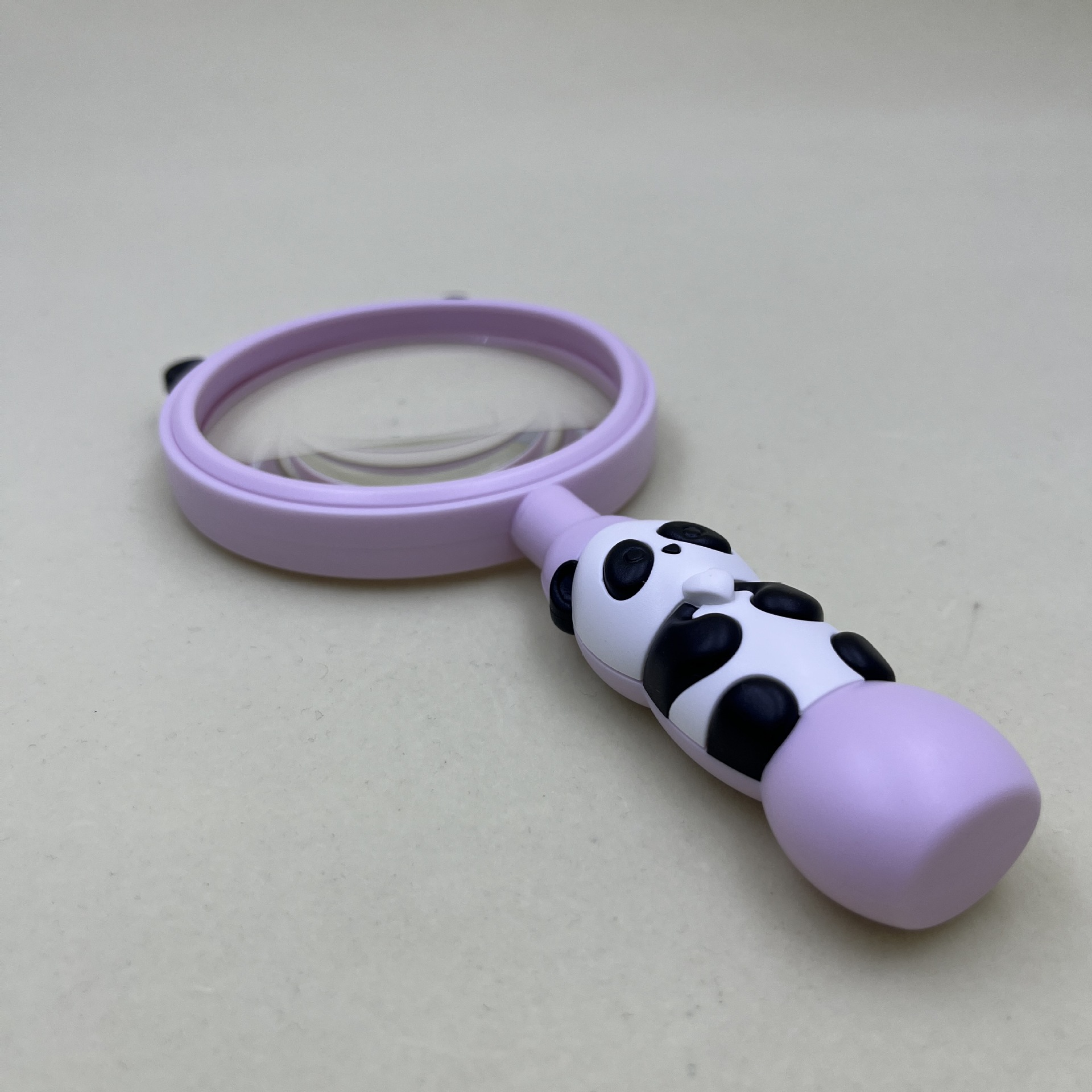 新款塑料卡通彩色8375熊猫图案放大镜学生教学礼品放大镜直径75MM详情7