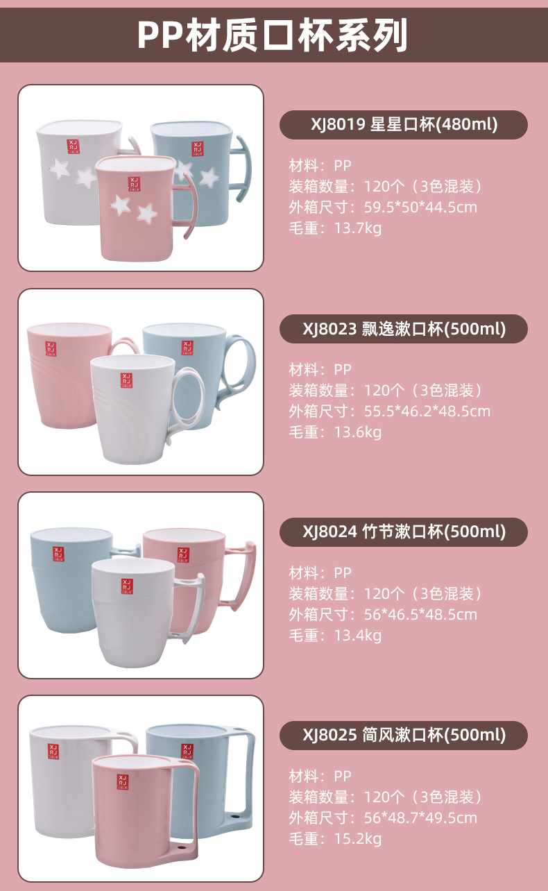 万福麦纤维塑料口杯卡通漱口杯饮水杯牙刷杯家用马克杯详情8