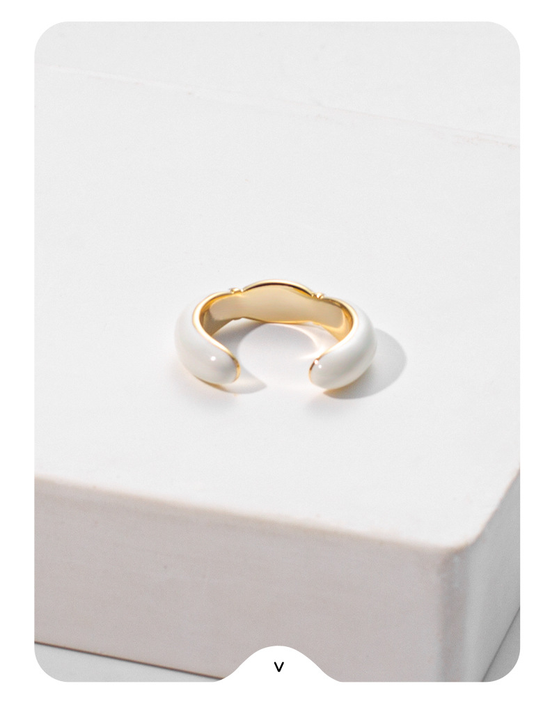 AB家奶油白珐琅戒指女小众高级轻奢法式复古戒指高级感开口戒指详情21