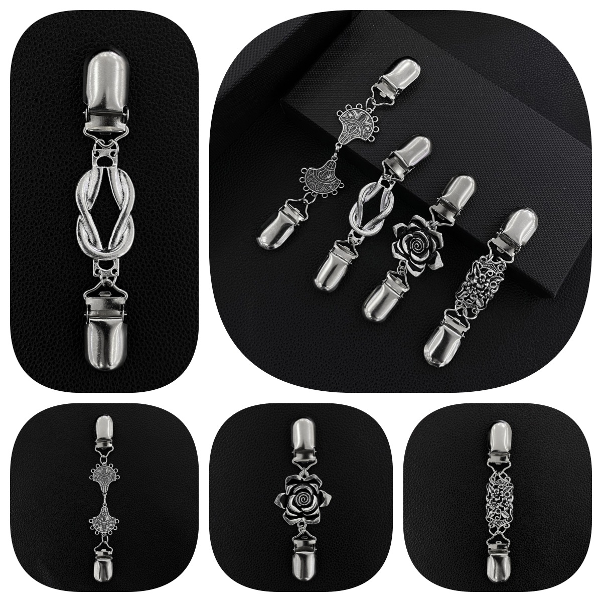 欧美复古合金毛衣夹丝巾开衫扣衬衣领夹防走光束紧夹胸针厂家直销详情20