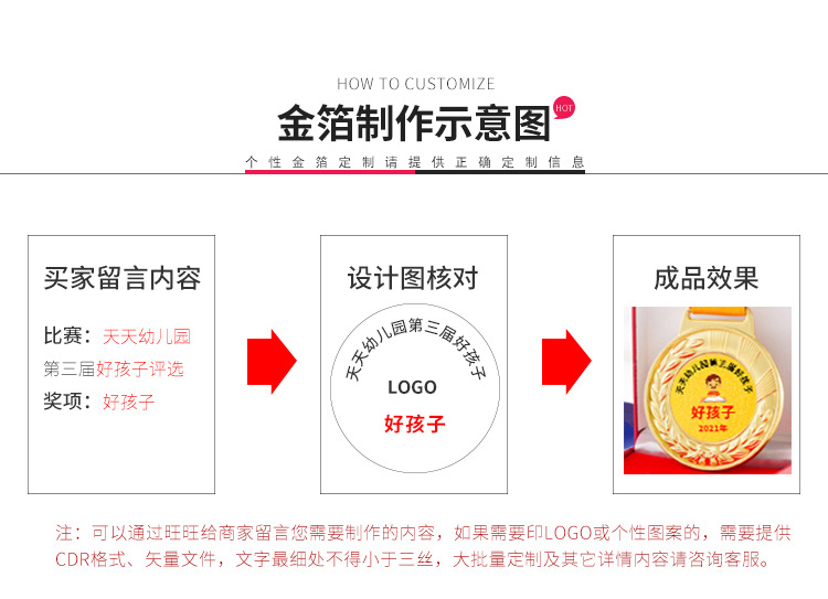 金属奖牌定制学生运动会马拉松跑步挂牌定做儿童亲子纪念奖章制作详情11