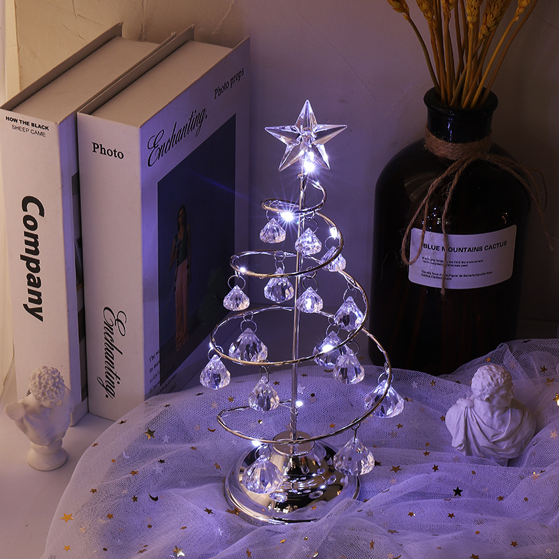 Christmas decorations, gifts, electroplated ironwork trees, LED illuminated crystal Christmas trees, crystal display stands, ornaments, night lights pic 18