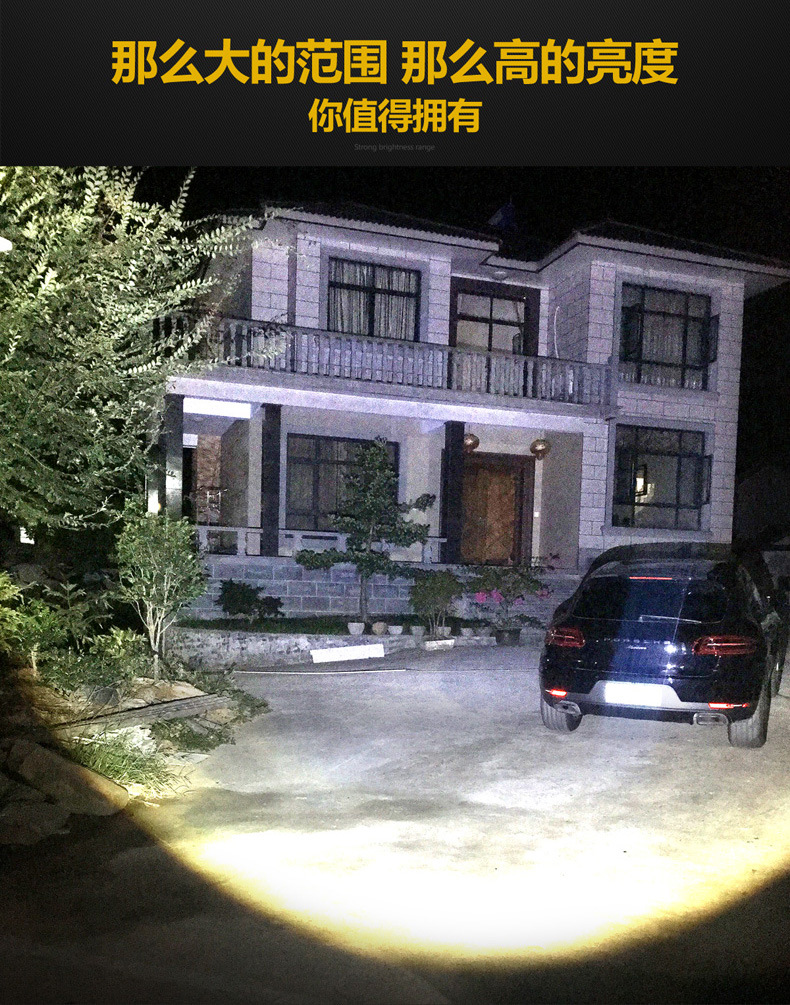 强光手电筒可充电超亮远射户外家用照明灯LED防水探照灯变焦迷你详情1