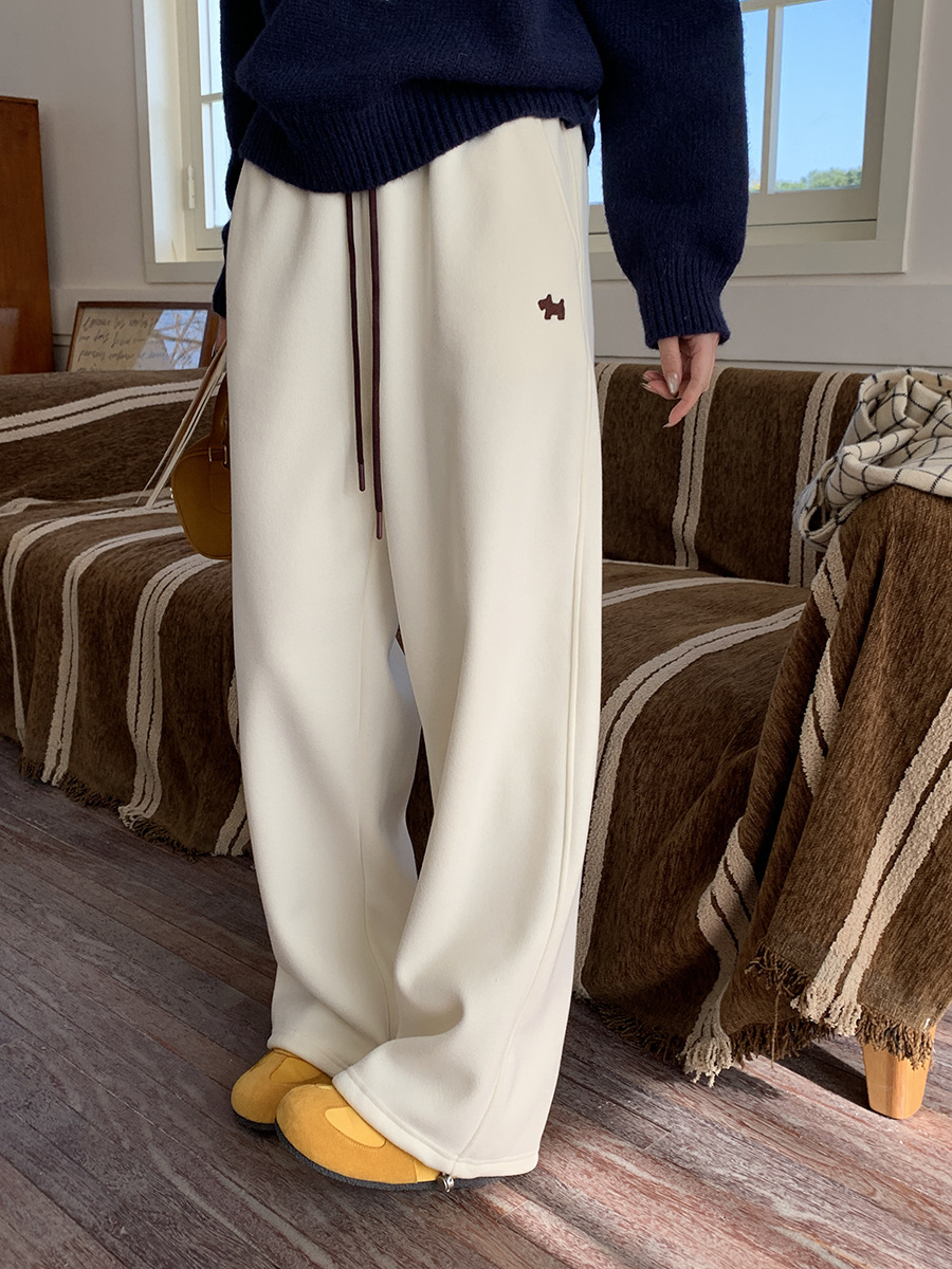 3thMorning撞色抽绳小狗刺绣宽松束脚阔腿加绒卫裤ZY2580详情39