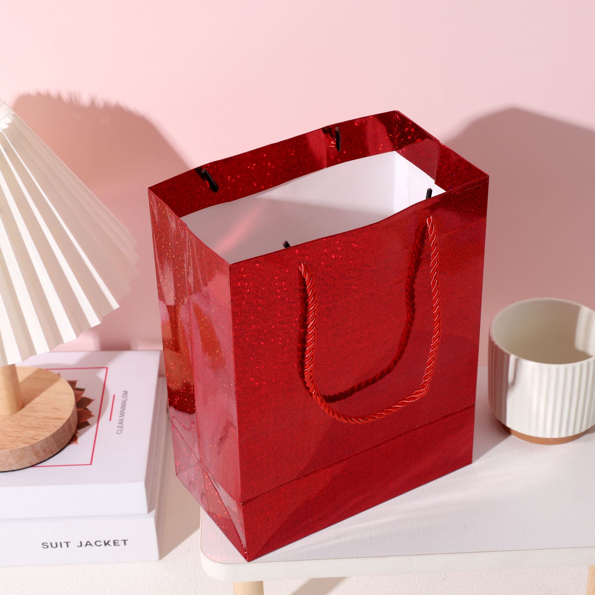 定制小清新花朵手提袋镭射礼品袋高级感可印logo彩色礼物包装袋子详情4