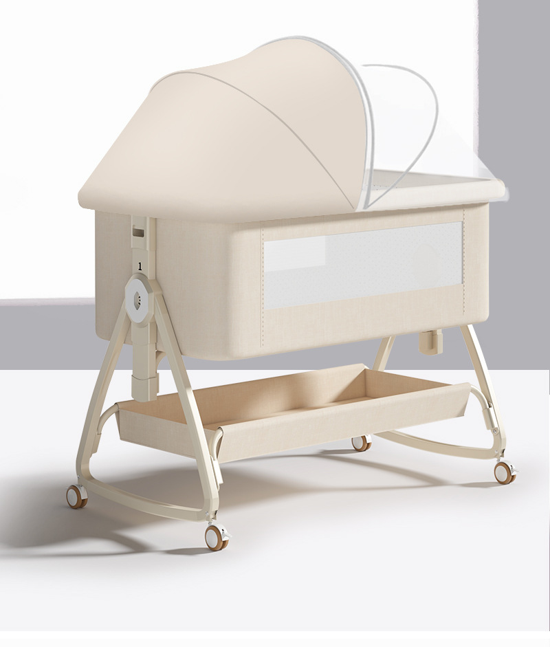 婴儿床可移动多功能折叠新生儿摇篮床亚马逊便携式尿布台拼接大床详情15