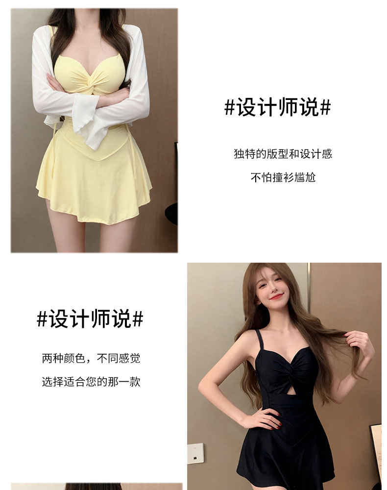 A new conservative one-piece swimsuit for women in 2026, which covers the belly and makes you look slimmer. Swimming women wear outer shirts to soak in hot springs. 125333 pic 7