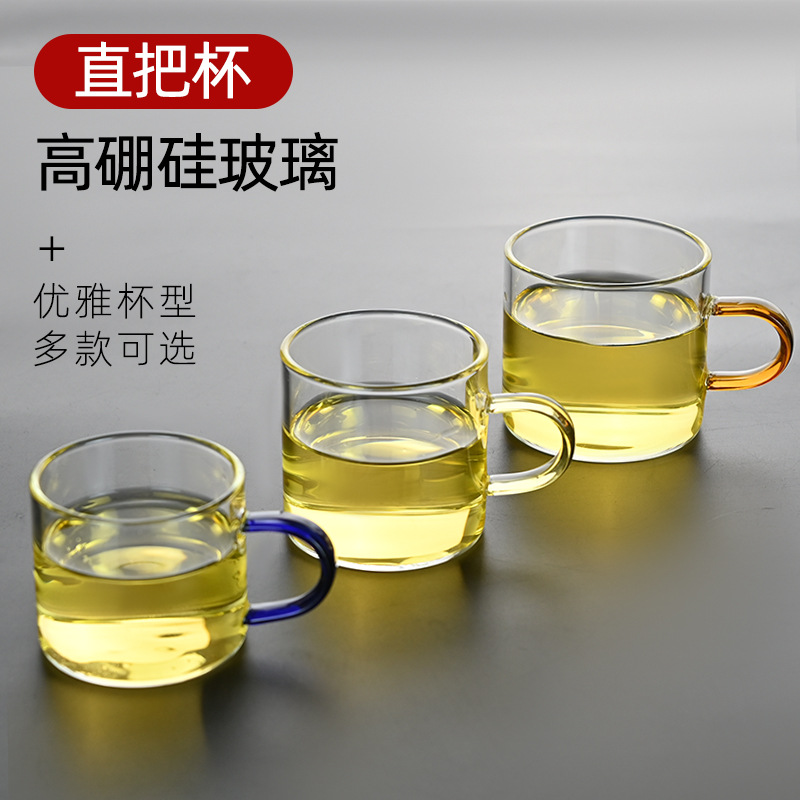 厂家批发加厚玻璃咖啡杯高硼硅品茗杯花茶耐高温杯透明玻璃品茶杯详情3