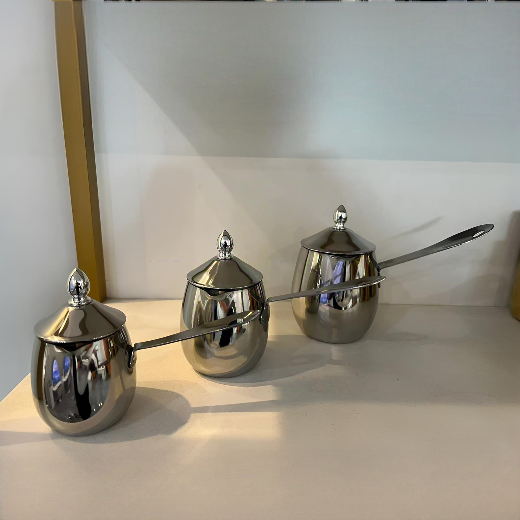304 stainless steel latte art milk cup, small oil-pouring pot, hot oil baby food pot, milk pot, long handle, household oil-pouring pot pic 17